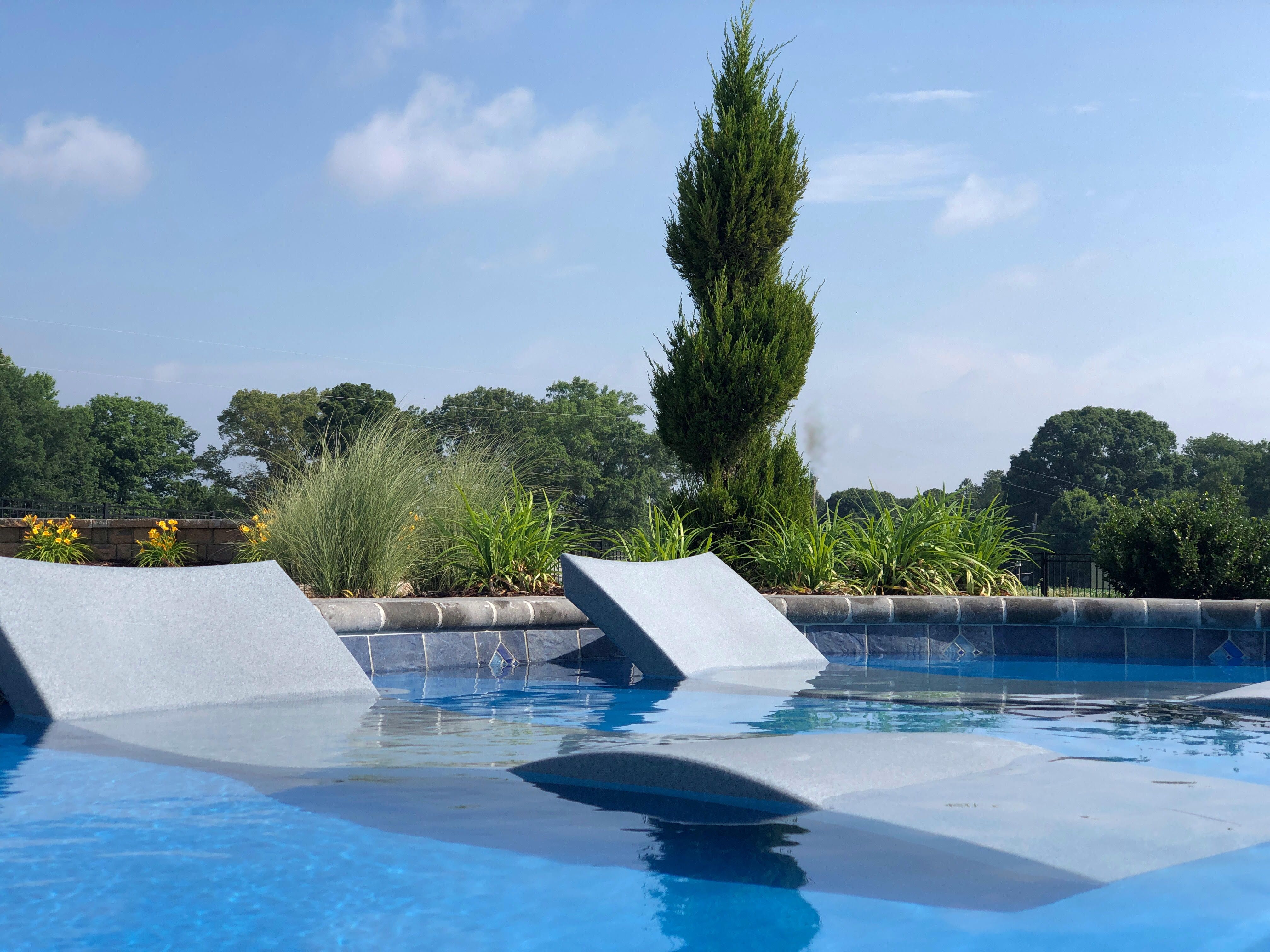 Built in pool shop lounge chairs